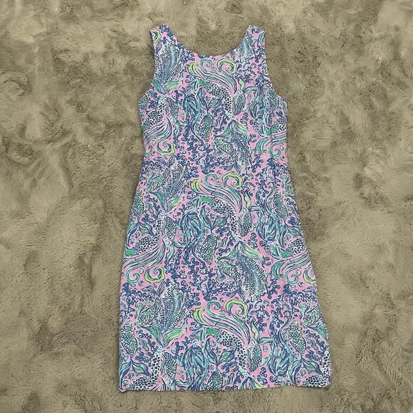NWT Lilly Pulitzer 0 XS Lilac Rose WE MERMAID IT‎ MAURINA SHIFT 100% Linen Dress - Picture 4 of 16